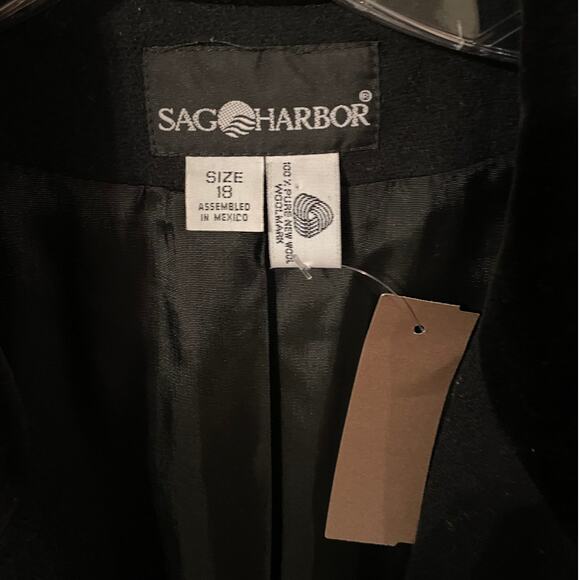 Sag‎ Harbor 100% Wool Blazer – Size 18 – Classic Black, Fully Lined - Picture 5 of 6